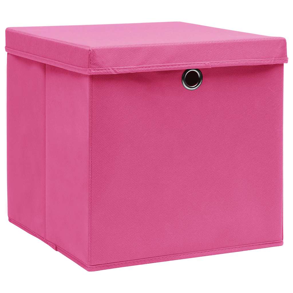 vidaXL Opbergboxen met deksel 4 st 28x28x28 cm roze, foto 2