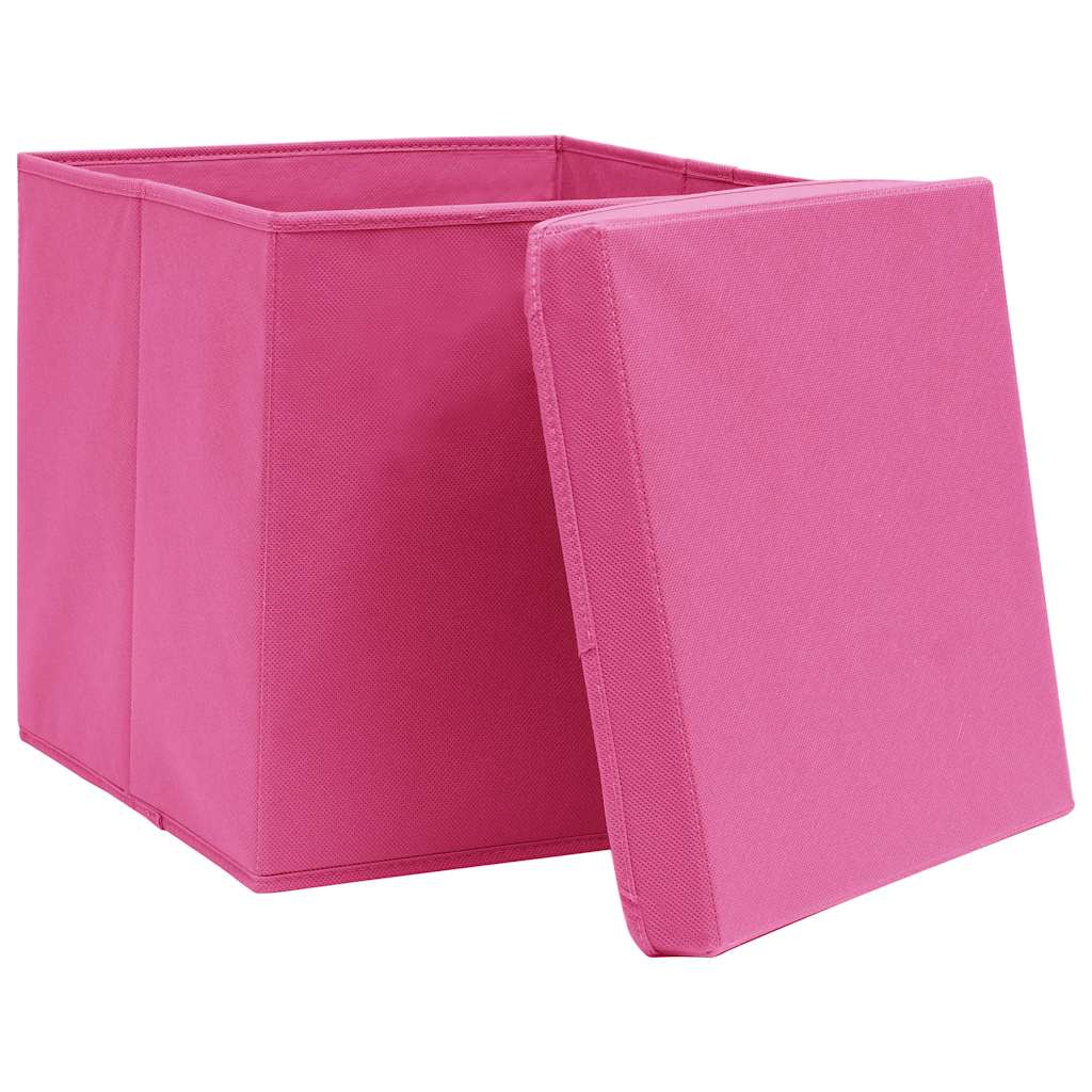 vidaXL Opbergboxen met deksel 4 st 28x28x28 cm roze, foto 3