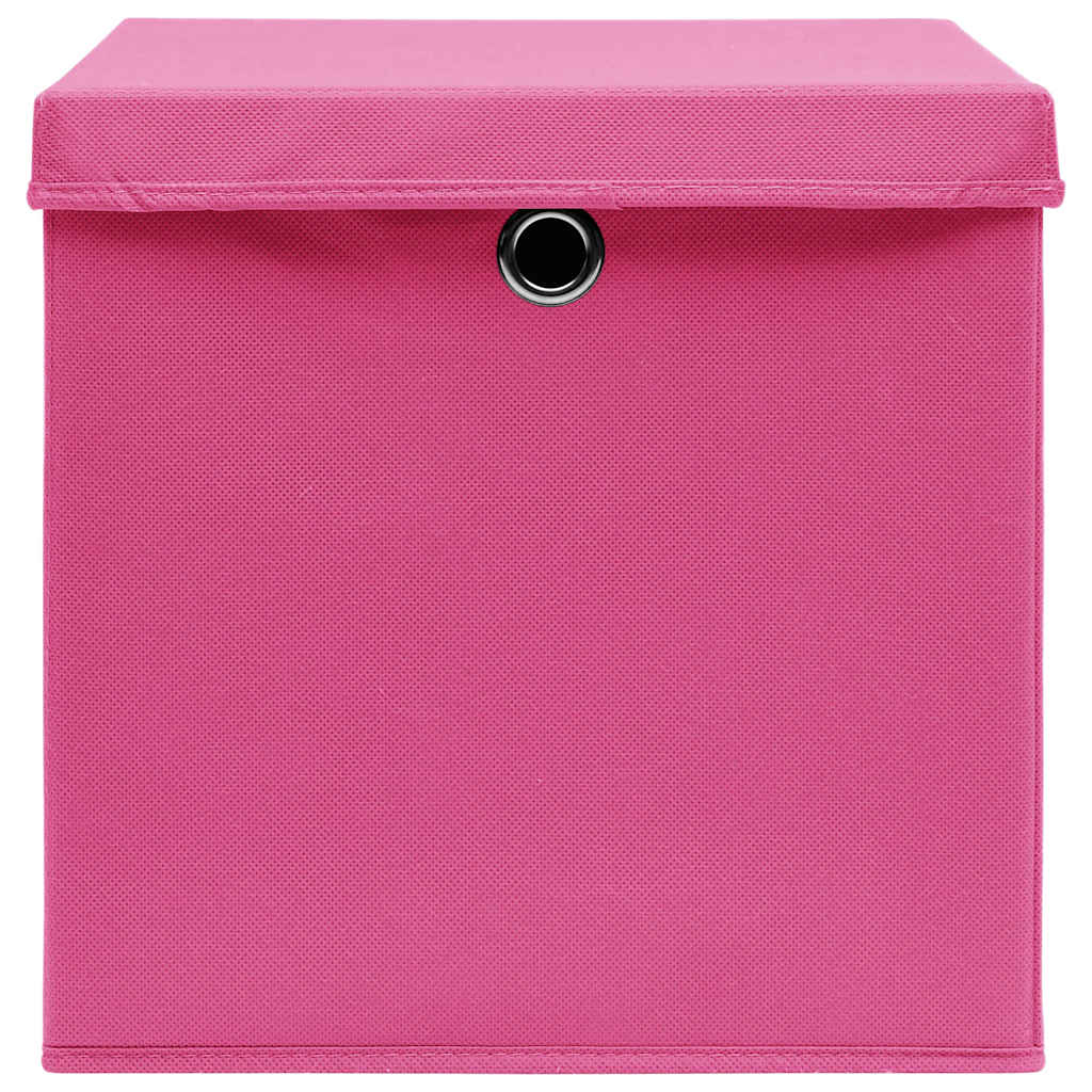 vidaXL Opbergboxen met deksel 4 st 28x28x28 cm roze, foto 4