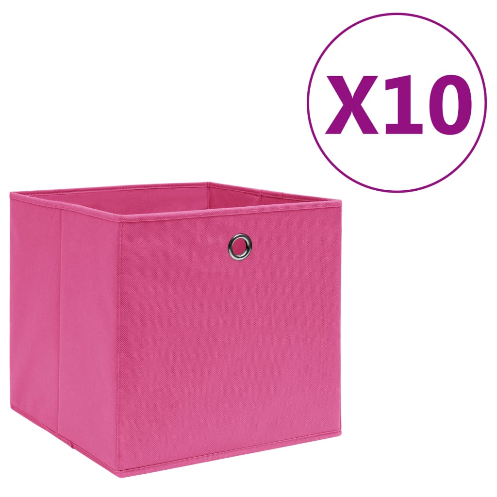 11: vidaXL opbevaringskasser 10 stk. 28x28x28 cm uvævet stof lyserød