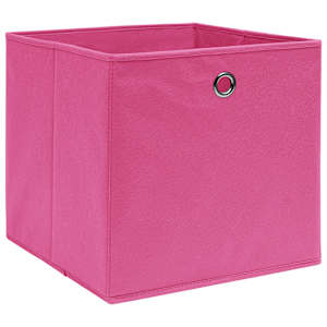 Úložné boxy 10 ks netkaná textilie 28 x 28 x 28 cm růžové - obrázek 2