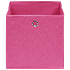 Úložné boxy 10 ks netkaná textilie 28 x 28 x 28 cm růžové - obrázek 3
