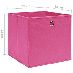 Úložné boxy 10 ks netkaná textilie 28 x 28 x 28 cm růžové - obrázek 5