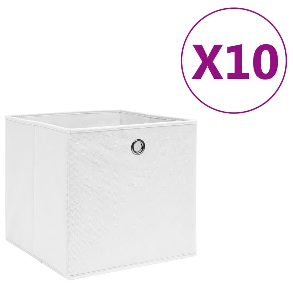 Aufbewahrungsboxen 10 Stk. Vliesstoff 28x28x28 cm Weiß