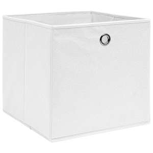 Úložné boxy 10 ks netkaná textilie 28 x 28 x 28 cm bílé - obrázek 2