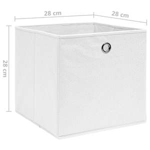 Úložné boxy 10 ks netkaná textilie 28 x 28 x 28 cm bílé - obrázek 5