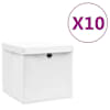 vidaXL hoiukastid kaanega 10 tk, 28 x 28 x 28 cm, valge