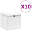  vidaXL 10 db fehér fedeles tárolódoboz 28 x 28 x 28 cm termék 2. képe