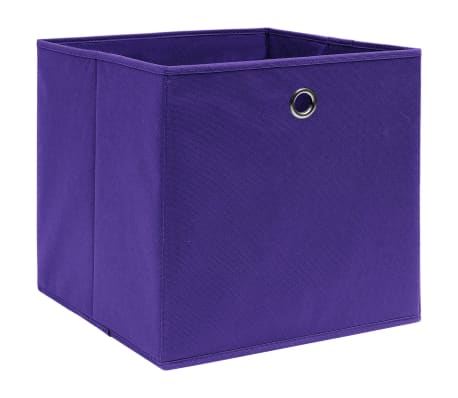 vidaXL Caixas arrumação 10 pcs 28x28x28 cm tecido-não-tecido roxo