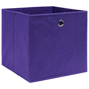 Úložné boxy 10 ks netkaná textilie 28 x 28 x 28 cm fialové - obrázek 2