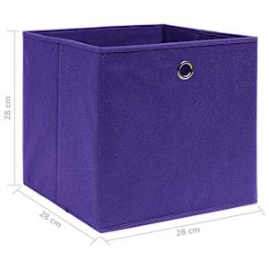 Úložné boxy 10 ks netkaná textilie 28 x 28 x 28 cm fialové - obrázek 5