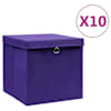vidaXL hoiukastid kaanega 10 tk, 28 x 28 x 28 cm, lilla