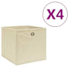 vidaXL mittekootud kangast hoiukastid 4 tk, 28 x 28 x 28 cm, kreemjas