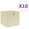 vidaXL mittekootud kangast hoiukastid 10 tk, 28 x 28 x 28 cm, kreemjas
