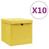 vidaXL hoiukastid kaanega 10 tk, 28 x 28 x 28 cm, kollane