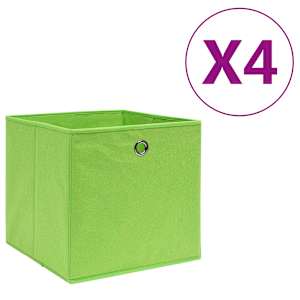 vidaXL mittekootud kangast hoiukastid 4 tk, 28 x 28 x 28 cm, roheline