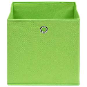 Úložné boxy 10 ks netkaná textilie 28 x 28 x 28 cm zelené - obrázek 3
