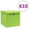 vidaXL hoiukastid kaanega 10 tk, 28 x 28 x 28 cm, roheline