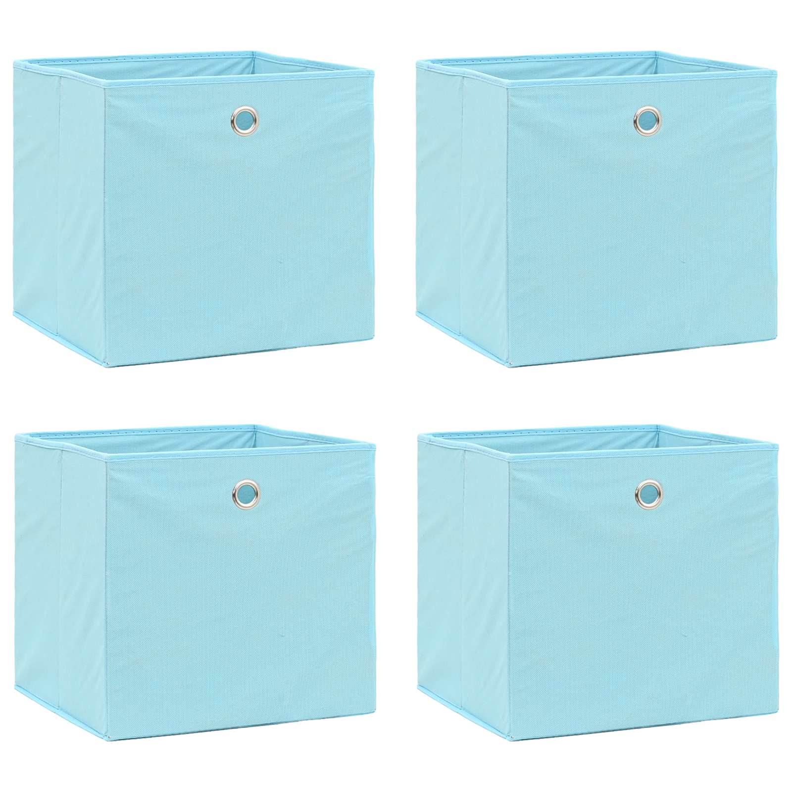 vidaXL Opbergboxen 4 st 28x28x28 cm nonwoven stof babyblauw blauw, foto 2