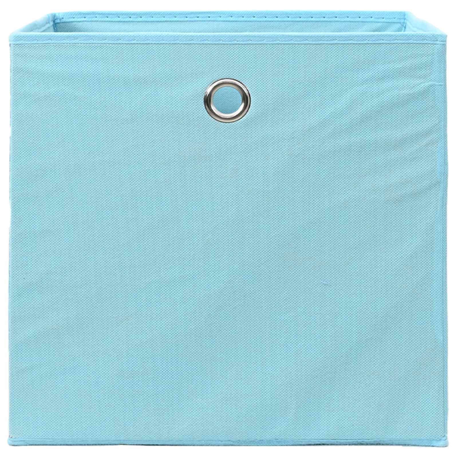 vidaXL Opbergboxen 4 st 28x28x28 cm nonwoven stof babyblauw blauw, foto 4