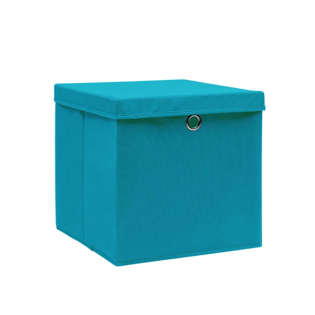 Aufbewahrungsboxen mit Deckeln 4 Stk. 28x28x28 cm Babyblau - Urban Lifestyle