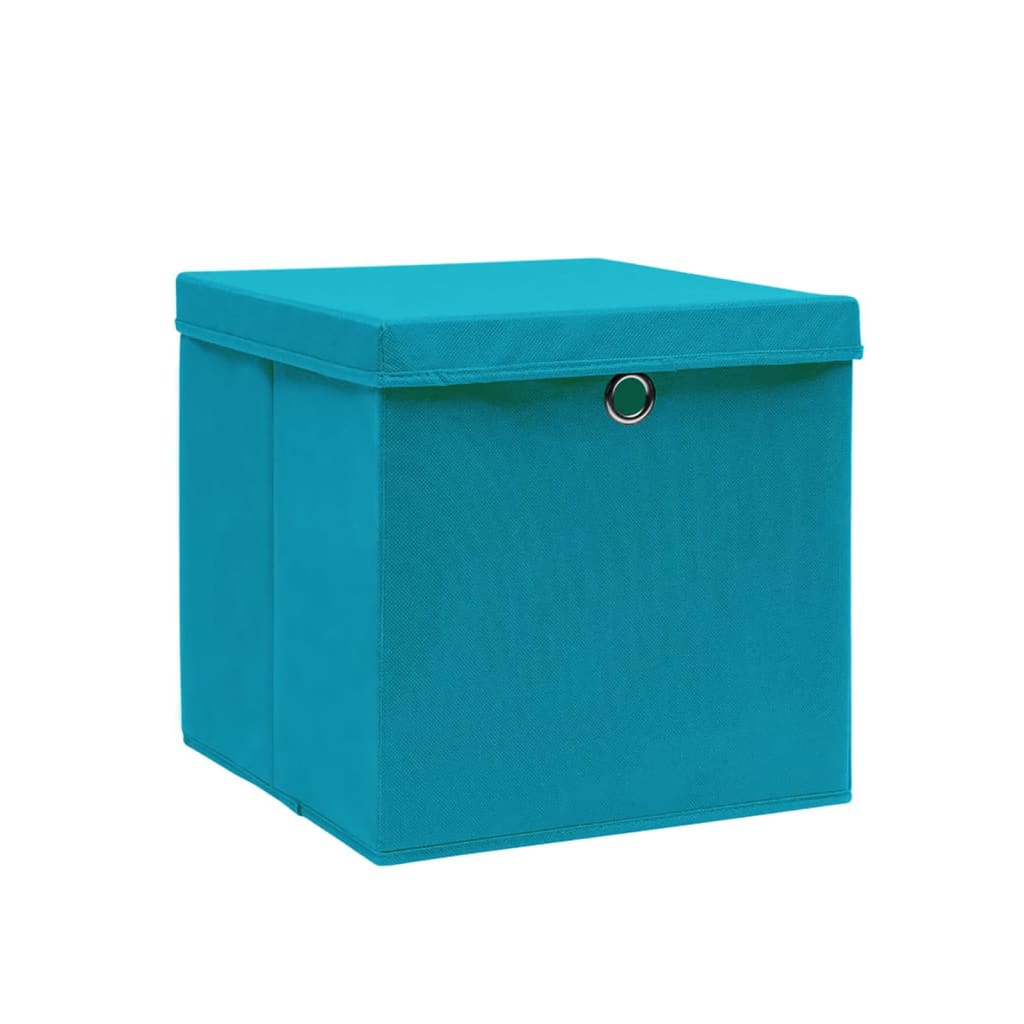 

vidaXL Opbergboxen met deksels 4 st 28x28x28 cm babyblauw