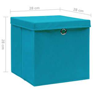 Úložné boxy s víky 10 ks 28 x 28 x 28 cm bledě modré - obrázek 6