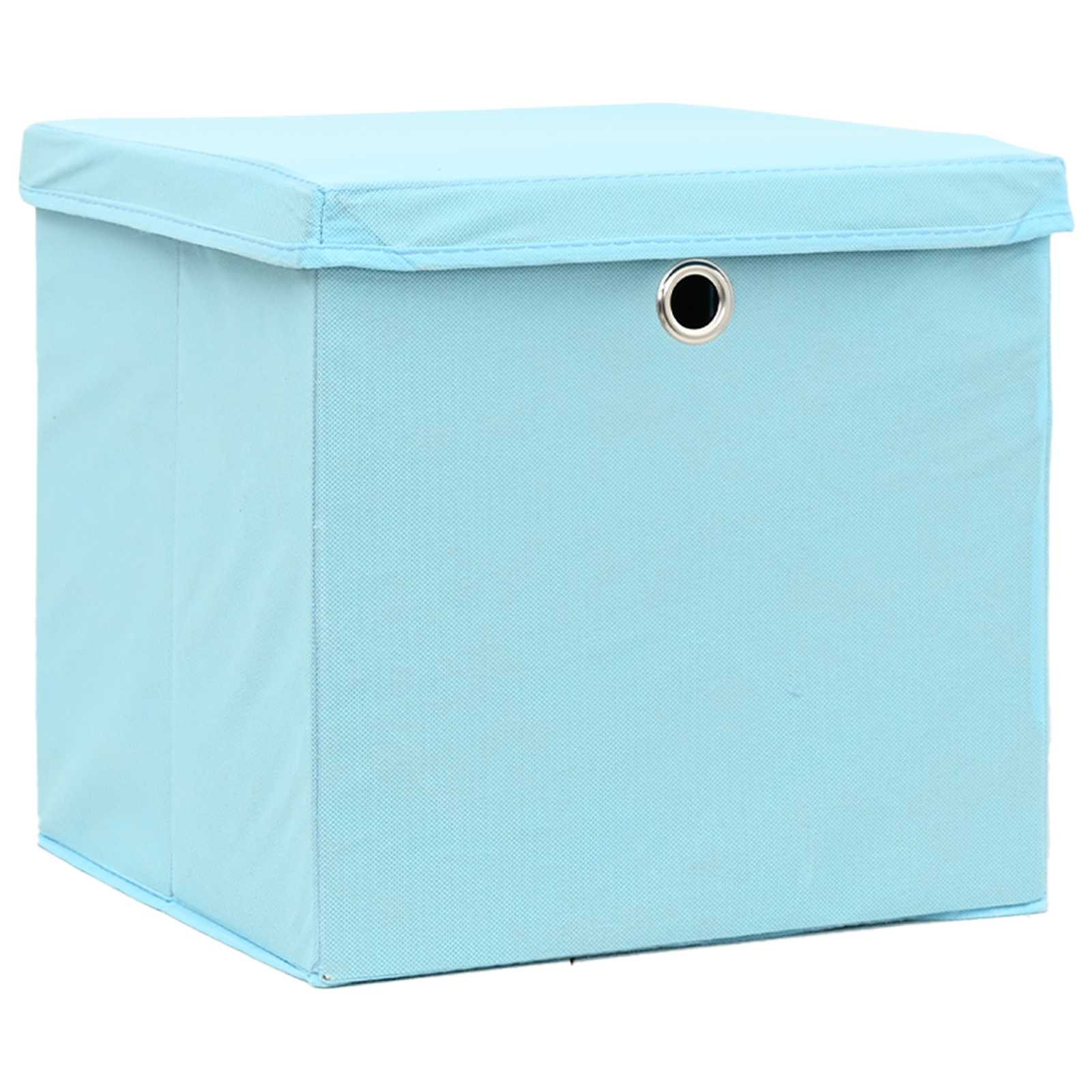 vidaXL Aufbewahrungsboxen mit Deckeln 10 Stk. 28x28x28 cm Babyblau – Bild 3