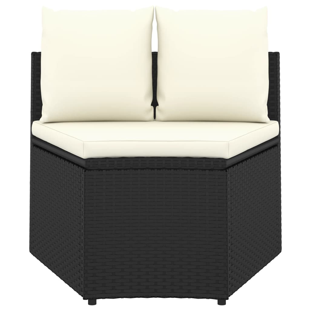 

vidaXL 2-delige Loungeset met kussens poly rattan zwart