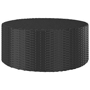 Čajna mizica črna 68x68x30 cm poli ratan