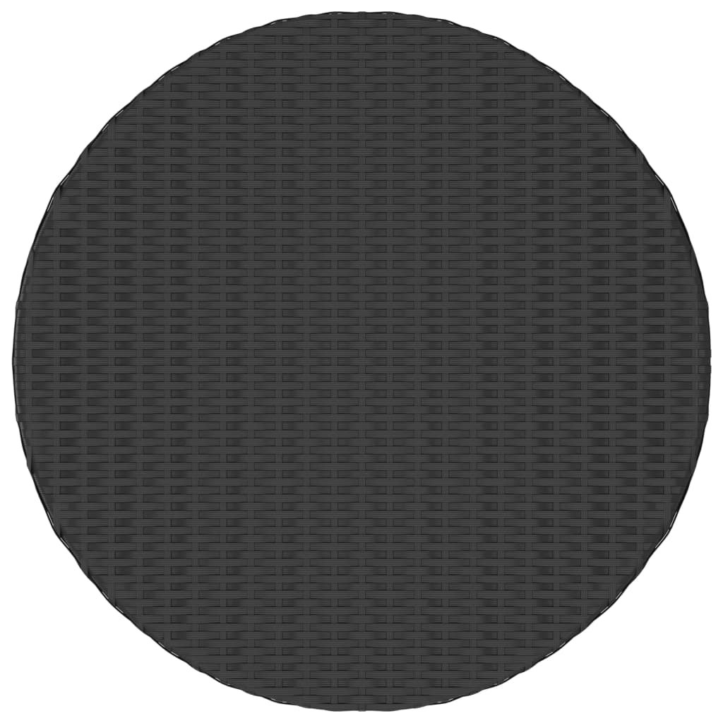  Čajový stôl čierny 68x68x30 cm polyratanový
