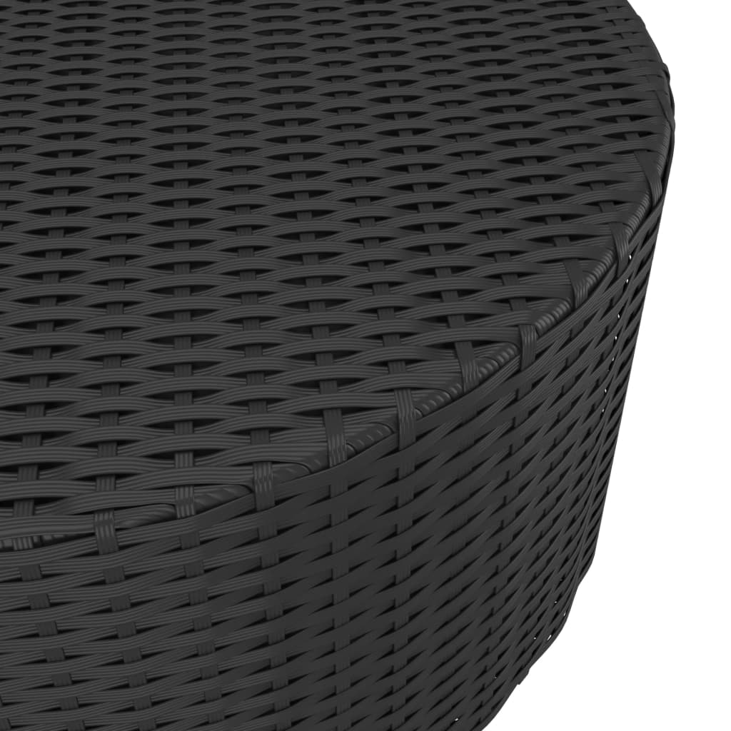  Čajový stôl čierny 68x68x30 cm polyratanový