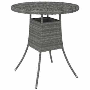 Vrtna miza siva 70x70x73 cm poli ratan