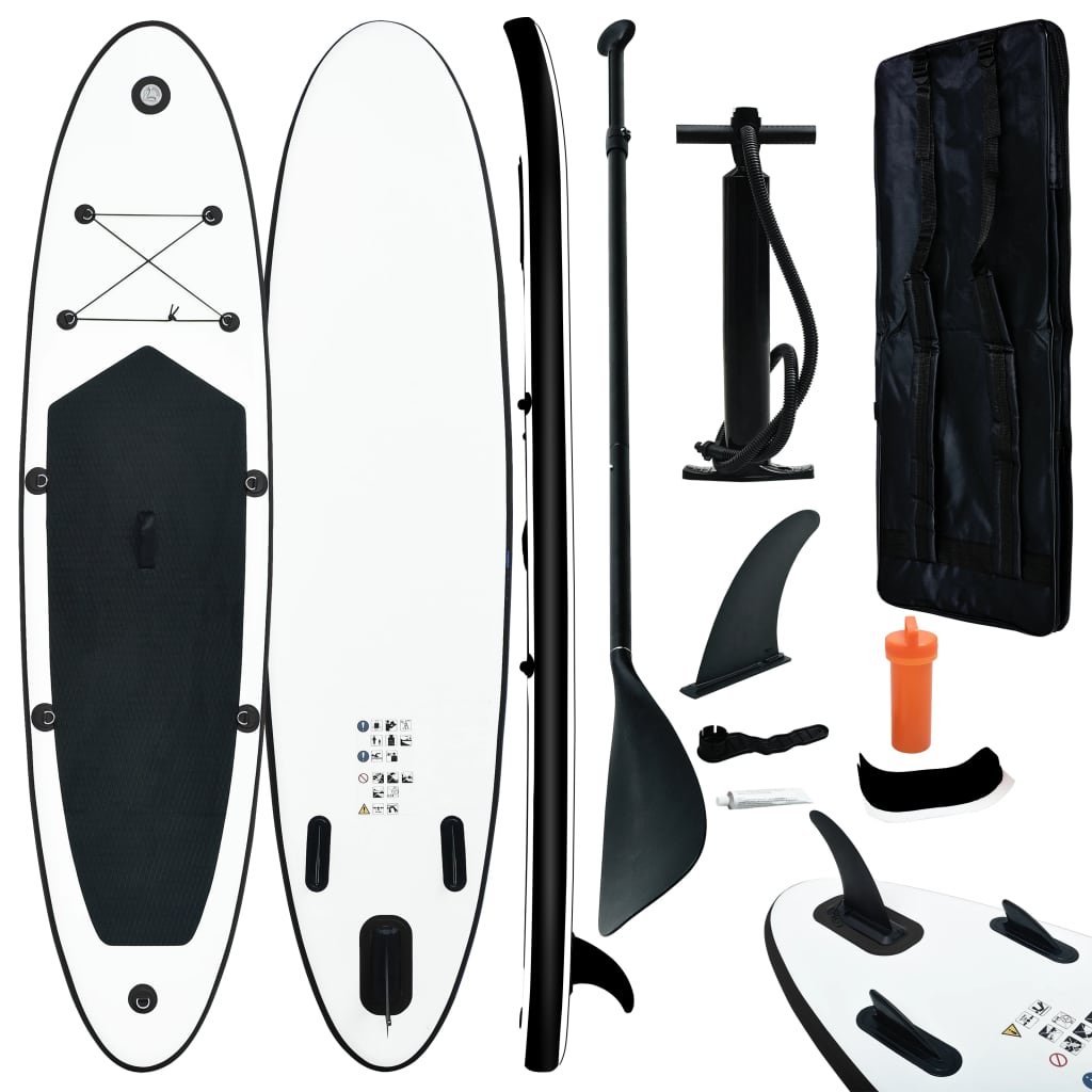 Nafukovací SUP paddleboard černo-bílý