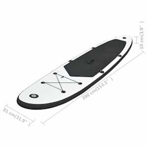 Nafukovací SUP paddleboard černo-bílý - obrázek 9