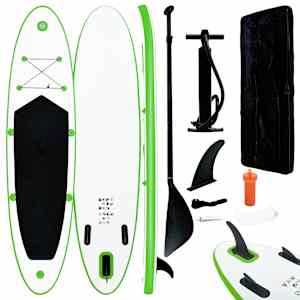 Nafukovací SUP paddleboard s příslušenstvím zeleno-bílý - obrázek 1