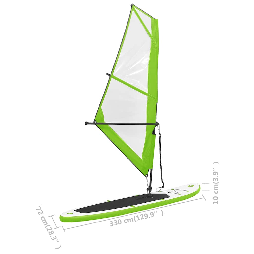 Nafukovací Stand Up Paddleboard s plachtou zeleno-bílý - obrázek 14