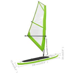 Nafukovací Stand Up Paddleboard s plachtou zeleno-bílý - obrázek 14