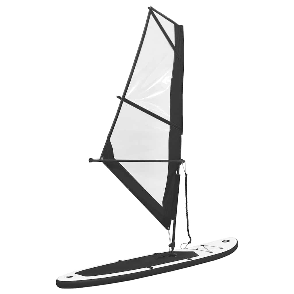 

vidaXL Stand Up Paddleboard opblaasbaar met zeilset zwart en wit