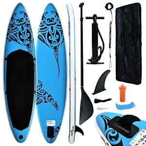 Nafukovací SUP paddleboard s příslušenstvím 366x76x15 cm modrý - obrázek 1