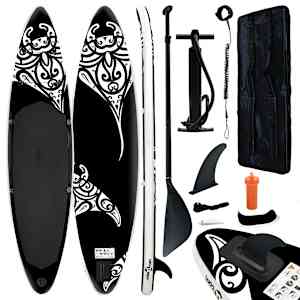 Napihljiva SUP deska komplet 305x76x15 cm črna