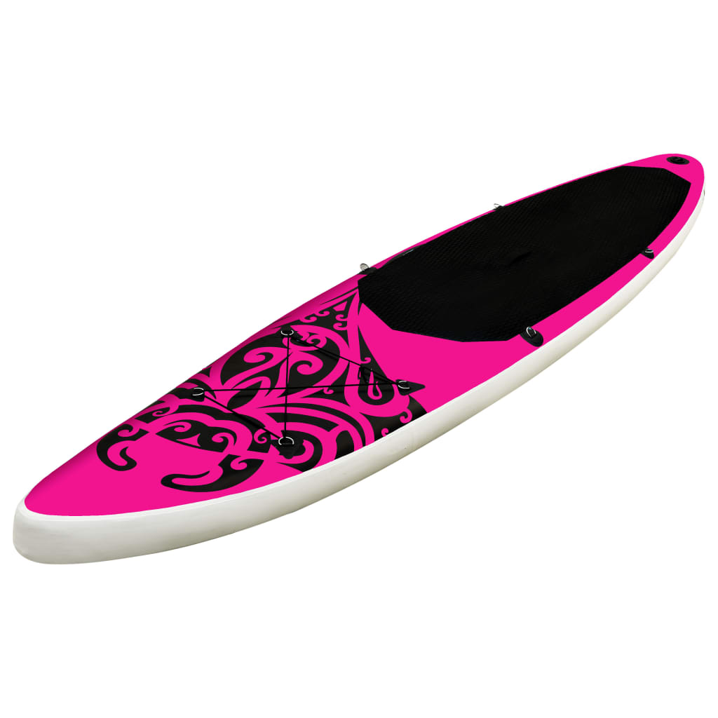 vidaXL Juego de tabla de paddle surf hinchable rosa 305x76x15 cm