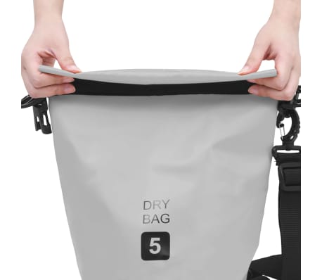 vidaXL Dry Bag Grey 5 L PVC