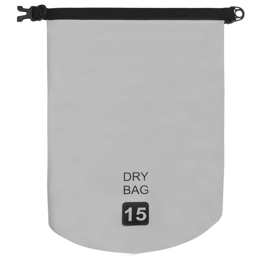 vidaXL Drybag 15 L PVC grijs