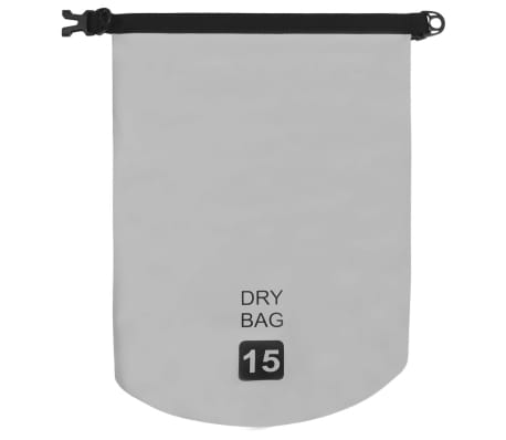 vidaXL vandtæt tørpose 15 l PVC grå