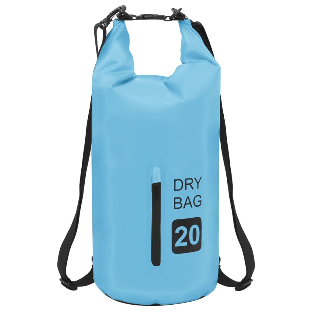 vidaXL Dry Bag with Zipper Blue 20 L PVC