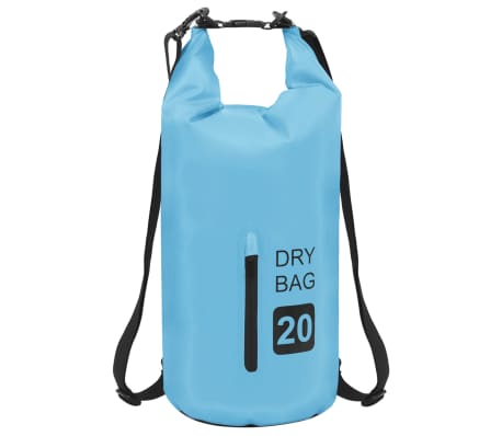 vidaXL Dry Bag with Zipper Blue 20 L PVC