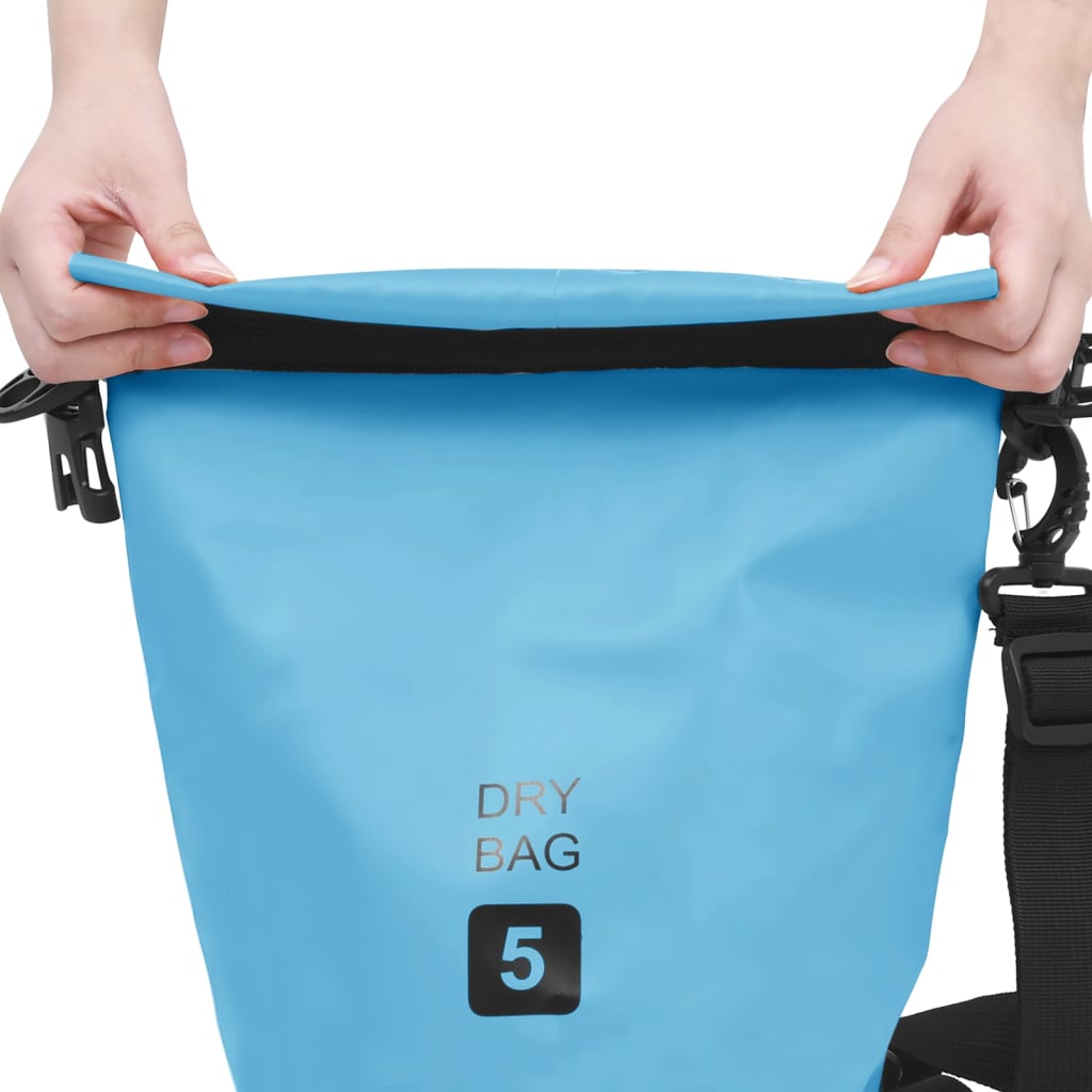 vidaXL Vandeniui atsparus krepšys, mėlynos spalvos, PVC, 5l