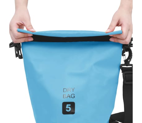 vidaXL Суха торба, синя, 5 л, PVC