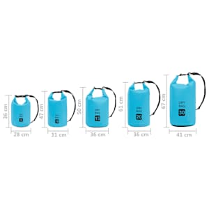 Nepromokavý vak modrý 15 l PVC - obrázek 10